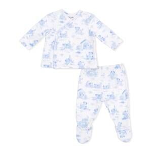 NEW ANGEL DEAR kids puppy toile take me home with convertible pant set in blue b